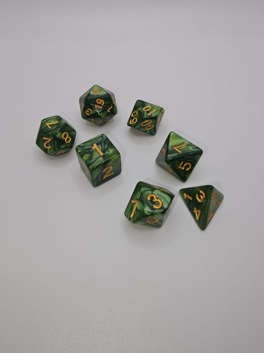 Welcome to the "jungle" 7pc Dice Set.