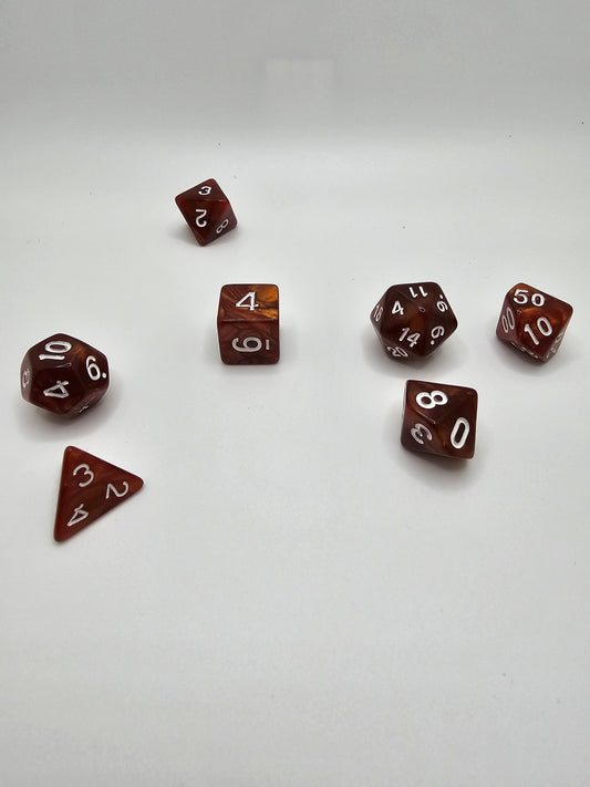 Sunset 7pc Dice Set.