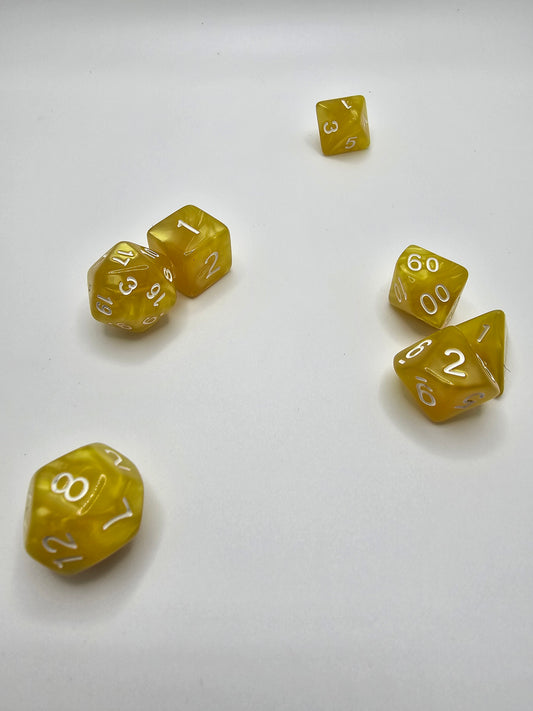 Sunny D 7pc Dice Set.